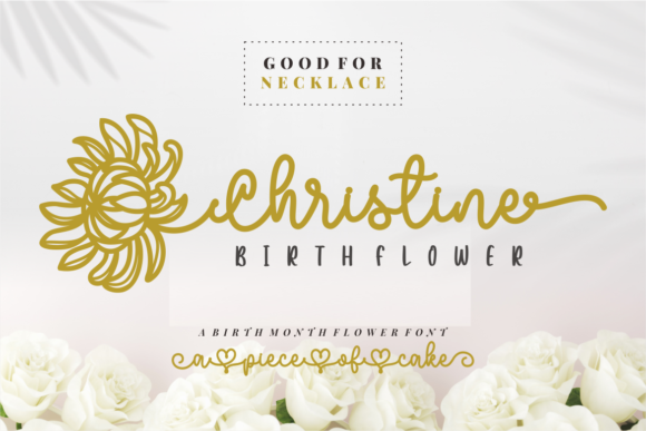 Christine Birth Flower Duo: A Vintage Script for Modern Creators